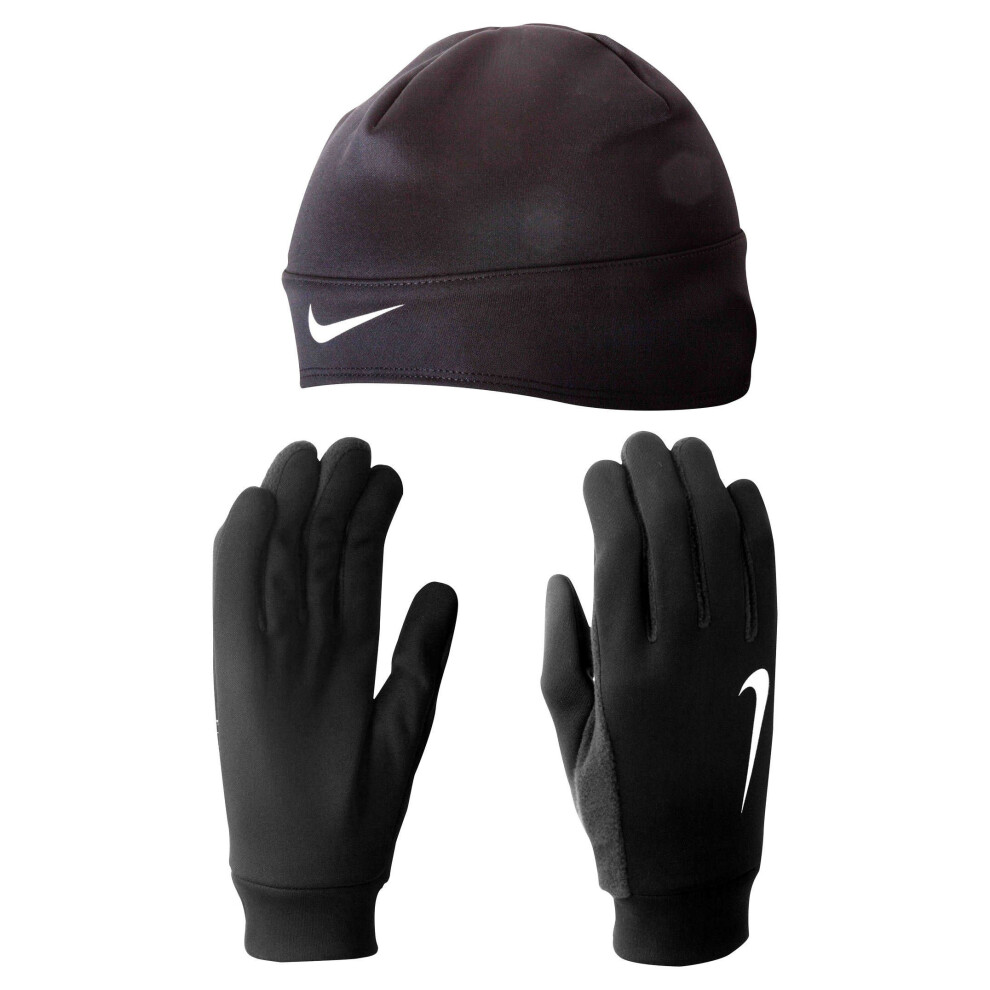 Nike Dri-Fit Men's Running Beanie/Glove Set (Large  Black)