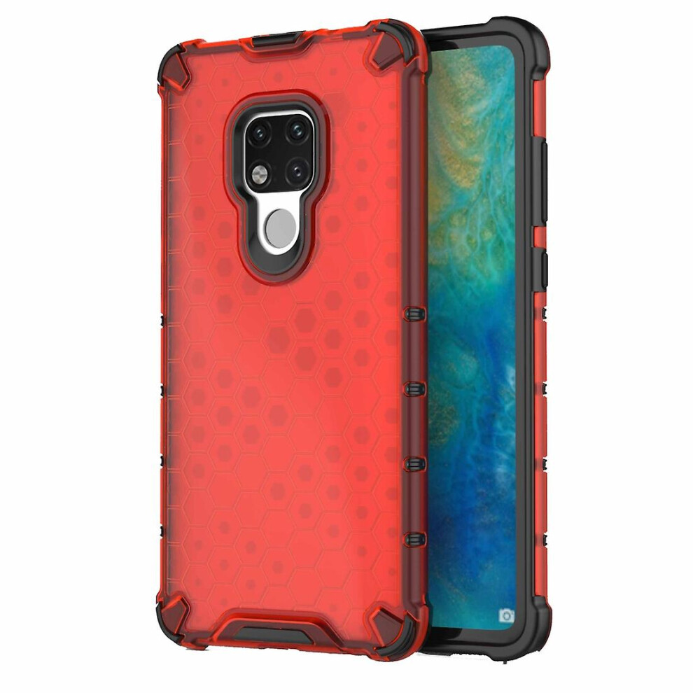 (Red) Honeycomb Shockproof Pc Tpu Case For Huawei Mate 20 Red