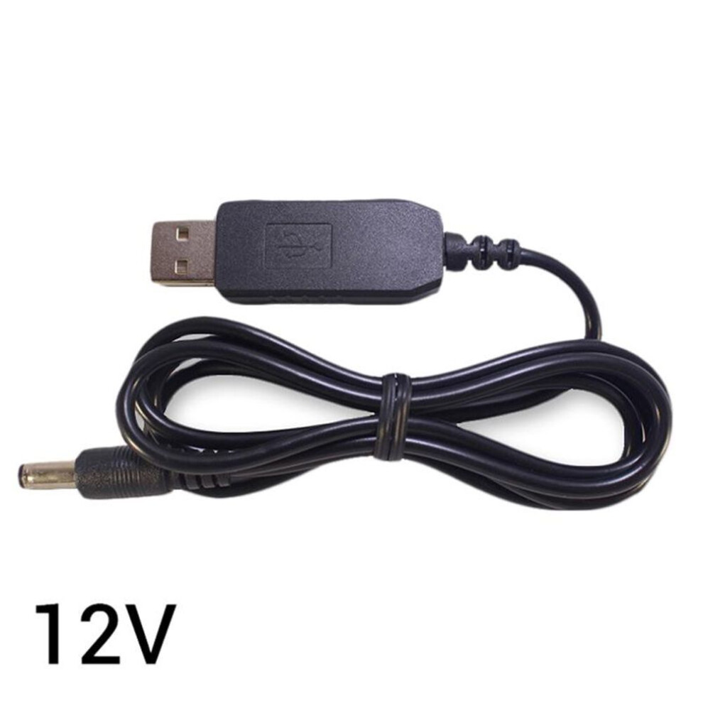 (12V) Dc 5v-12v Boost Voltage Cable Usb Converter Adapter Power Bank Router Cord