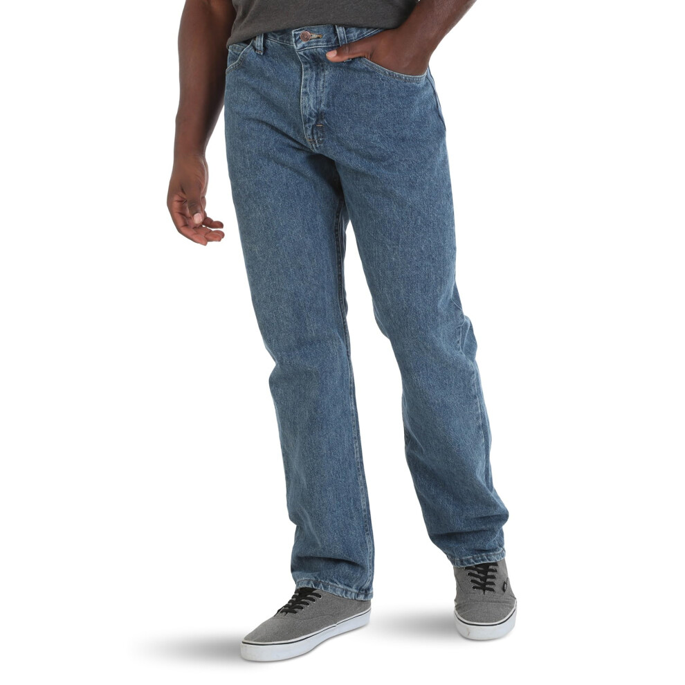 Wrangler Authentics Men's Classic 5-Pocket Relaxed Fit Cotton Jean  Vintage Stonewash  35W x 30L