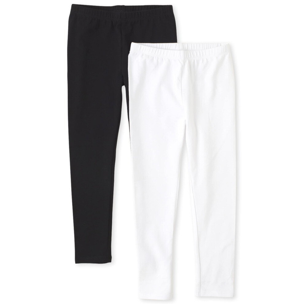 The Children's Place Girls Leggings Black/White 2 Pack XS 4