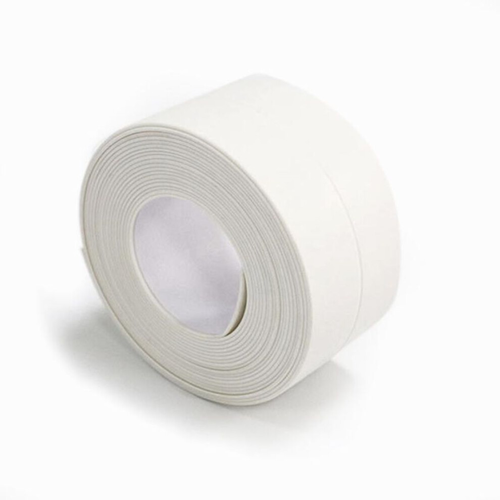 (white, 2.2*1CM) Pvc Waterproof Wall Sticker Self Adhesive Sink Stove Crack Strip Kitchen Bathroom Bathtub Corner Sealant Tape Waterproof