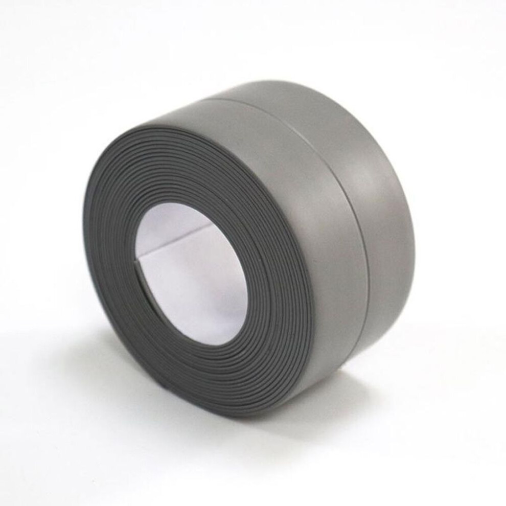 (gray, 2.2*2M) PVC Waterproof Wall Sticker Self Adhesive Sink Stove Crack Strip Kitchen Bathroom Bathtub Corner Sealant Tape Waterproof