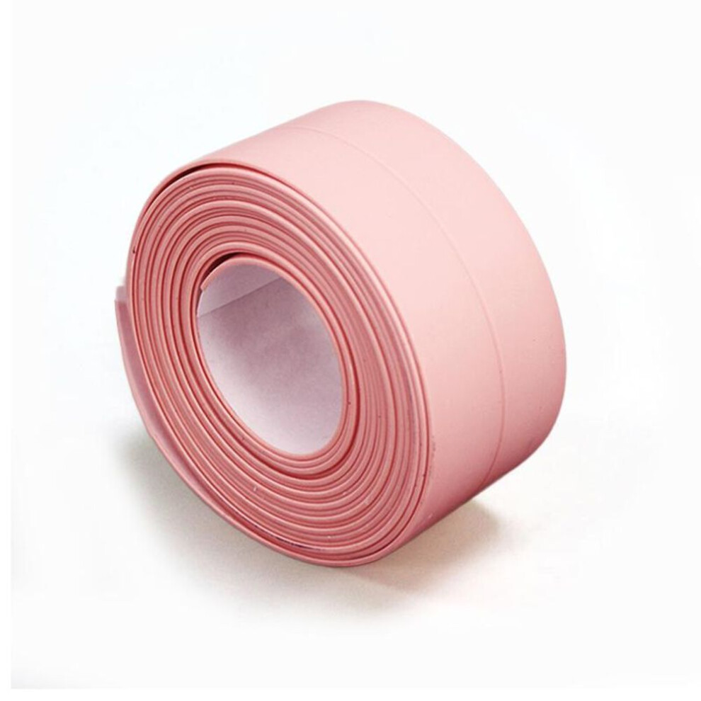 (pink, 3.8CM*3.2M) Pvc Waterproof Wall Sticker Self Adhesive Sink Stove Crack Strip Kitchen Bathroom Bathtub Corner Sealant Tape Waterproof