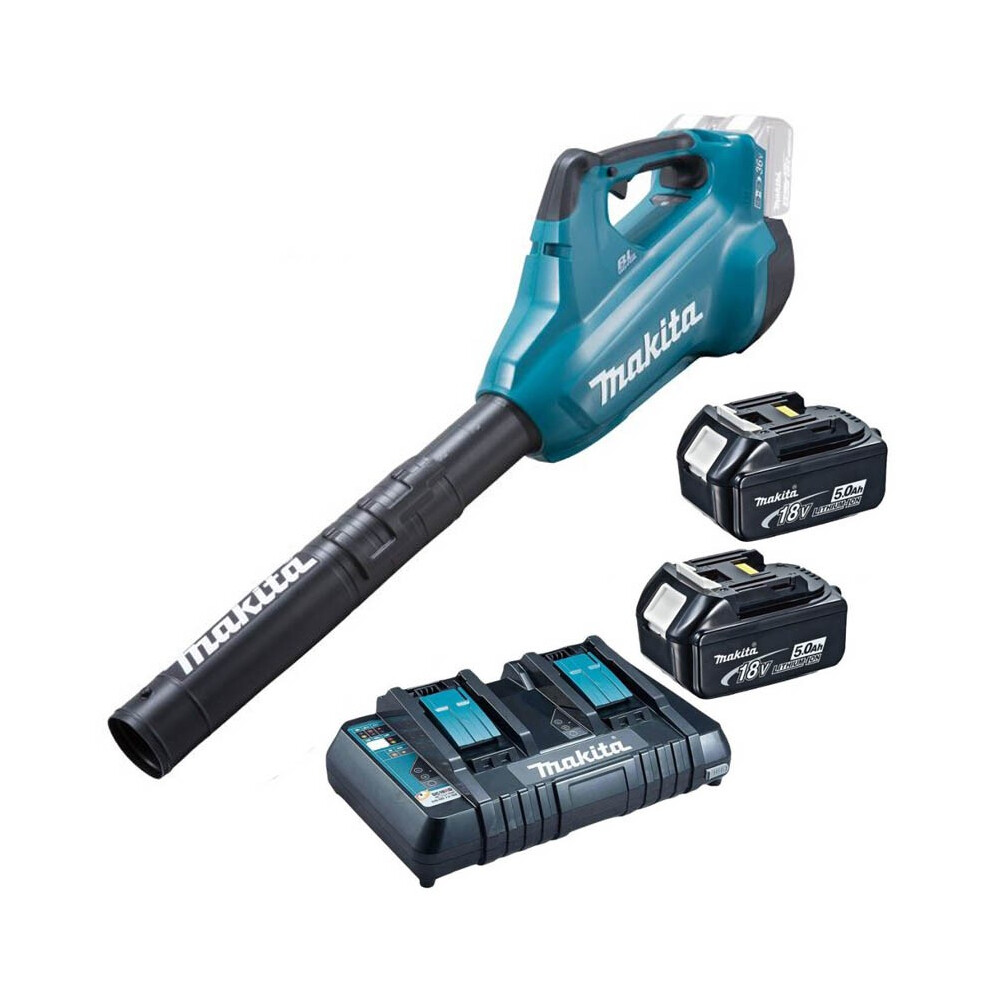 Makita DUB362 Twin LXT 18v 36v Brushless Turbo Leaf Blower 2 x 5.0ah +Charger