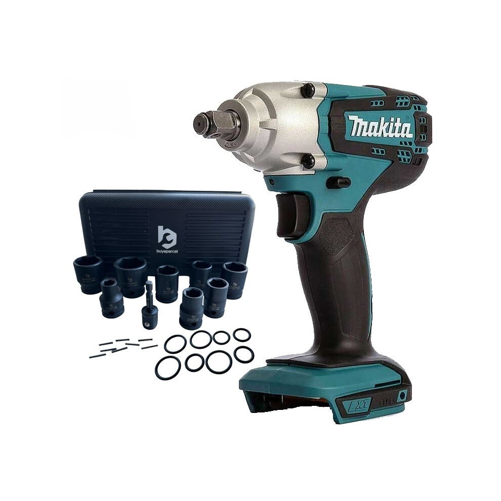 Makita DTW190Z 18v Cordless LXT 1/2" Impact Wrench Scaffolders + 9PC Socket Set