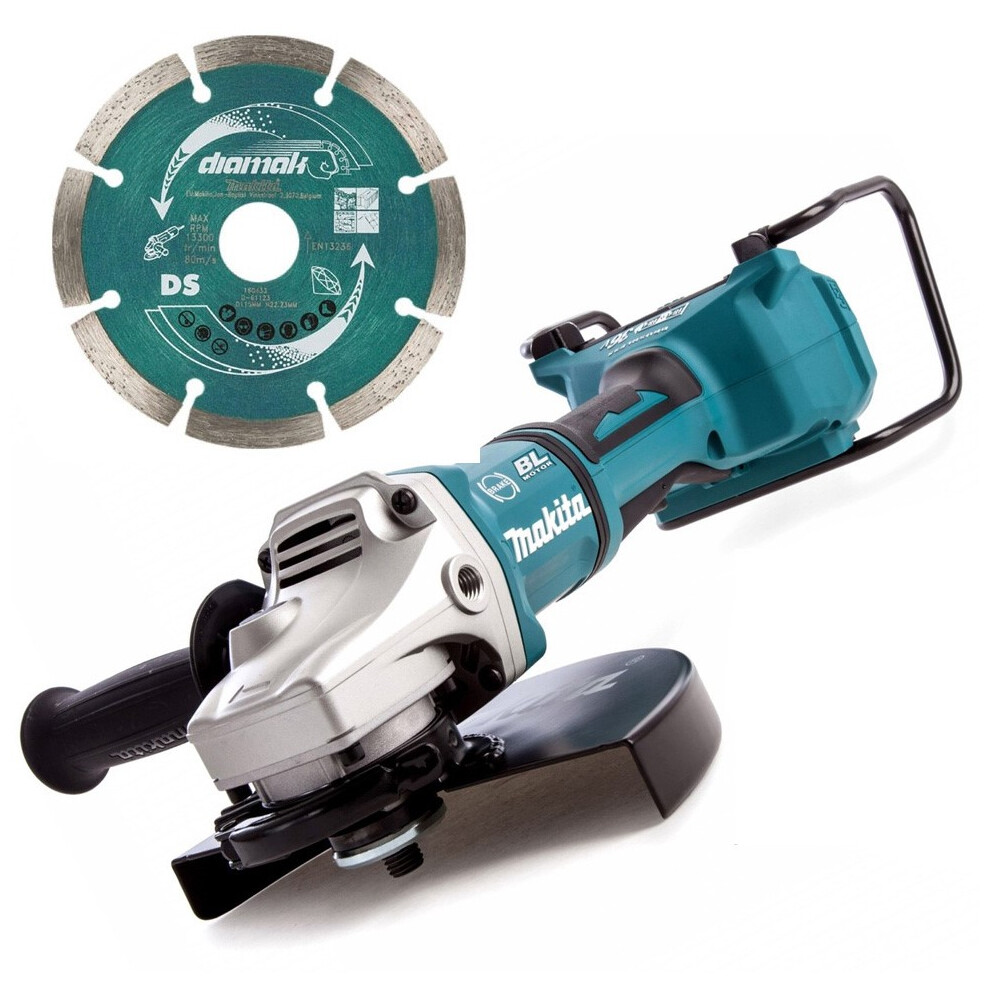Makita DGA900Z 18v 36v Cordless Brushless 230mm Angle Grinder + Diamond Blade