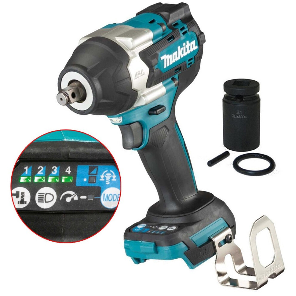 Makita DTW700Z 18v LXT Brushless Impact Wrench 1/2" Drive 4 Stage + 21mm Socket