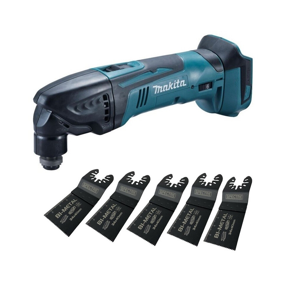 Makita DTM50Z 18v LXT Li-Ion Cordless Multi Tool Bare Unit + 5 BIM Plunge Blades