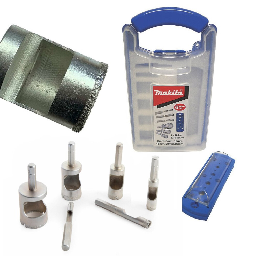 Makita P-83646 8PC Mini Wet Diamond Holesaw Drill Bit Set - Ceramic Tile Glass