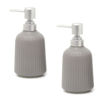 Pack Of 2 Ceramic Grey Soap Dispenser | Hand Soap Dispenser Bathroom Soap Dispenser | Hand Wash Dispenser Kitchen Soap Dispenser