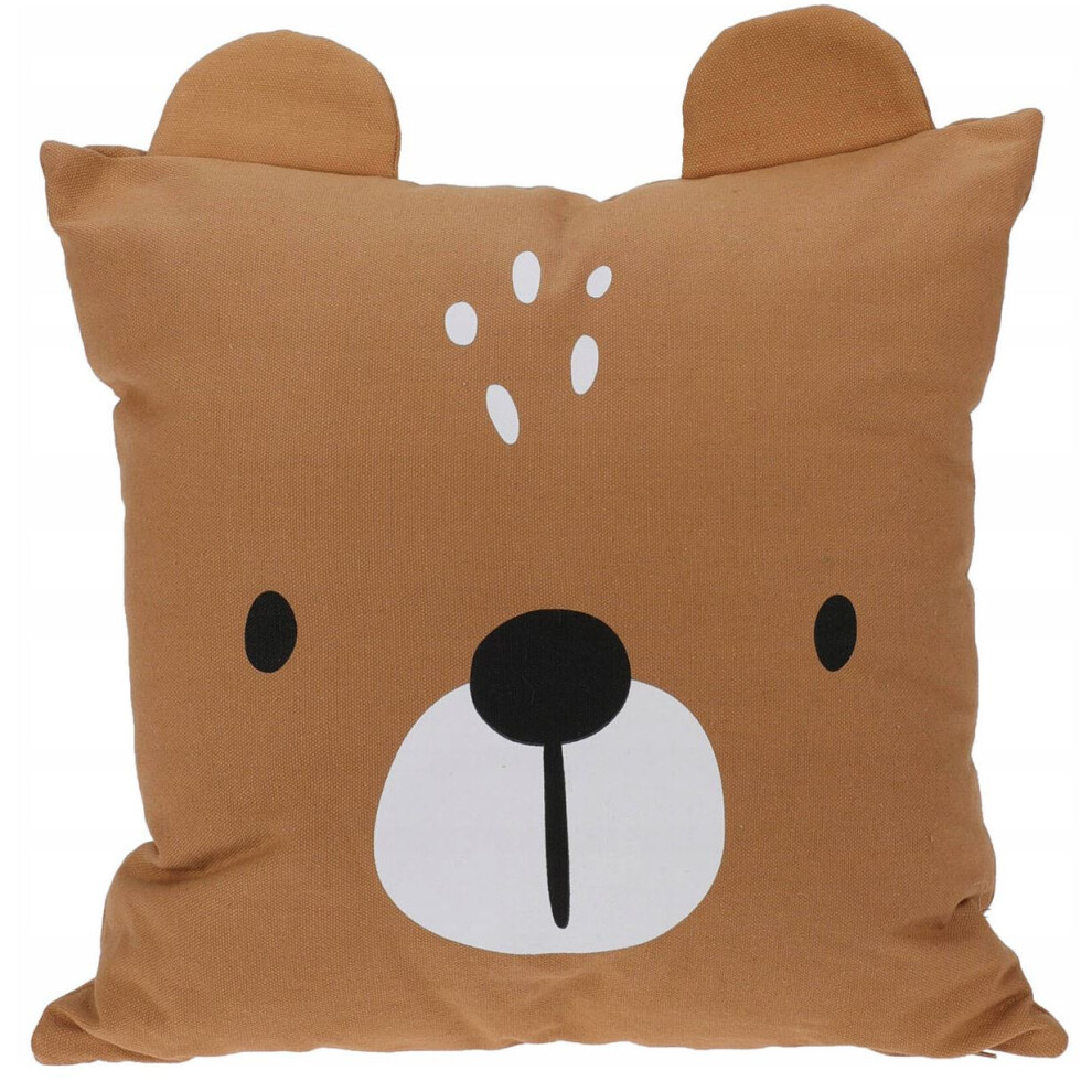 Friends of The Forest Children's Animal Cushion Fabric Filled Sofa Cushion | Kids Cushion Plush Novelty Bed Cushion | Scatter Cushion For Kids - Bear