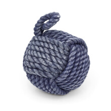 Blue Nautical Knot Rope Heavy Doorstop | Nautical Monkey's Fist Seaside Rope Door Stop | Beach Rope Knot Door Stopper Ball