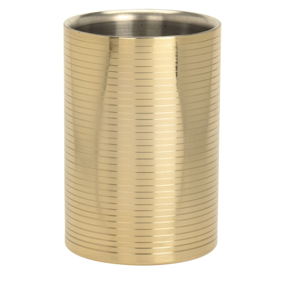 Elegant Wine Chiller Gold Metal Wine Cooler | Prosecco Chiller Champagne Wine Ice Bucket | Stainless Steel Double Walled Wine Bottle Holders