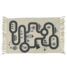 Childrens Road Map Rug | Rag Rug For Kids Highway Motorway Town City Car Roads Rug | Girls Boys Nursery Bedroom Floor Rug Area Rug 80 X 120cm