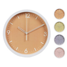 22cm Round White Wall Clock | Contemporary Wall Mounted Clock | Office Hanging Clock Wall Clocks For Living Room - Colour Varies One Supplied