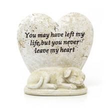 Dog Memorial Ornament | Heart Graveside Pet Memory Plaque Pet Remembrance Plaque | Pet Memorial Grave Statue Sympathy Gift - Never Leave My Heart