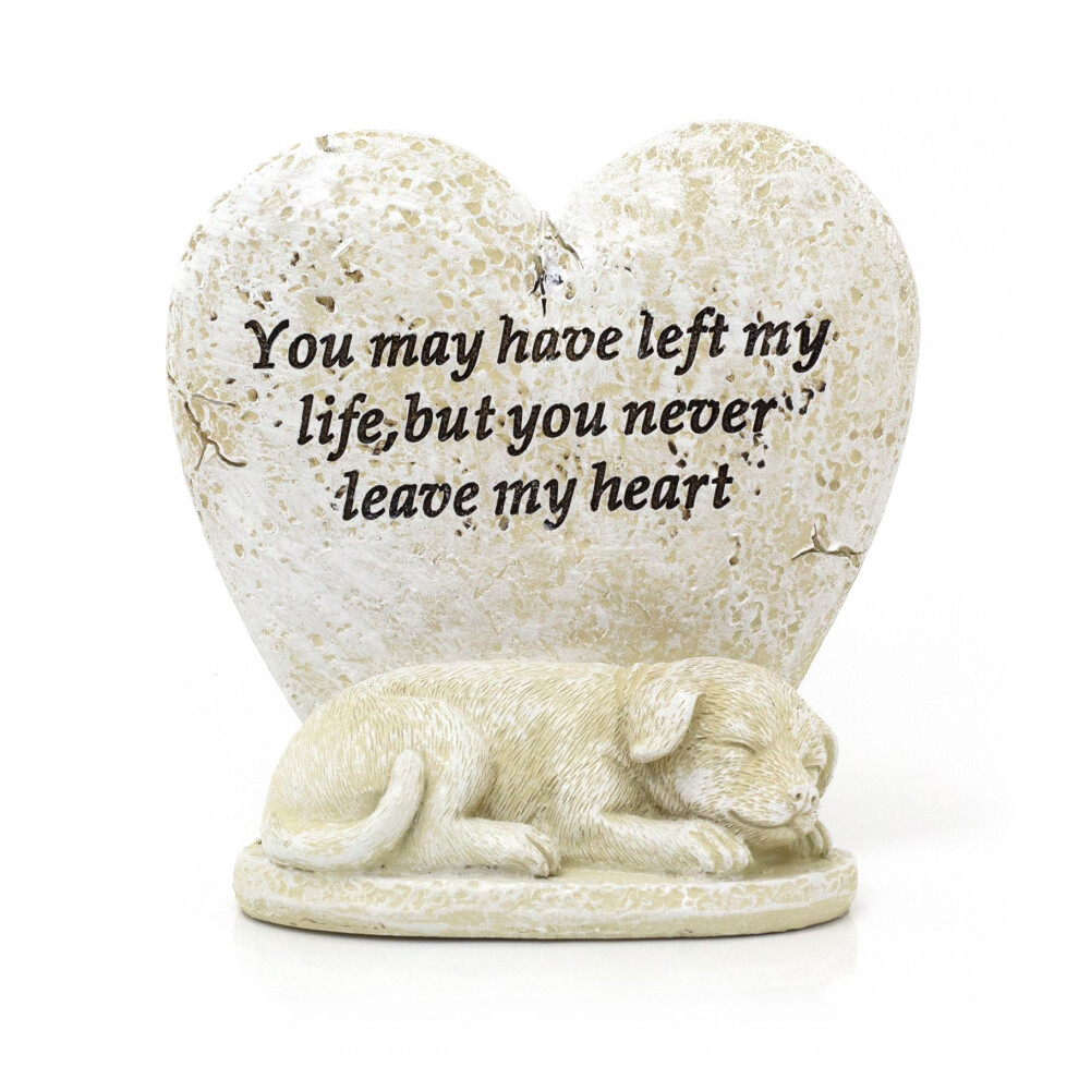 Dog Memorial Ornament | Heart Graveside Pet Memory Plaque Pet Remembrance Plaque | Pet Memorial Grave Statue Sympathy Gift - Never Leave My Heart