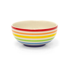 Hand-painted Rainbow Bowl | Round Ceramic Kitchen Cereal Bowl Serving Bowl Pasta Bowl | Ramen Bowl Serving Dishes - 16cm