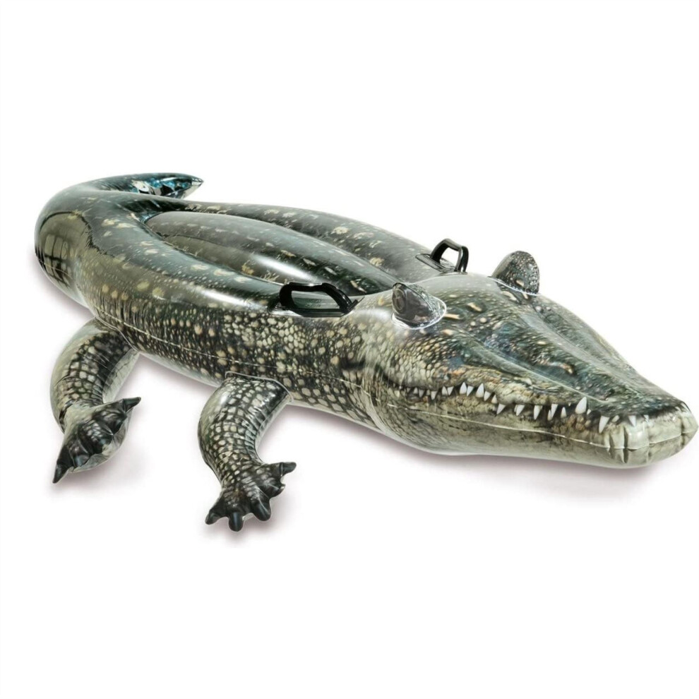 Intex Inflatable Crocodile Ride On Pool Float | Inflatable Pool Toys Alligator Swimming Pool Float - 170X86cm