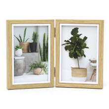 White Trim Double Wooden Photo Frame | Freestanding 2 Aperture Picture Frame | Collage Picture Frame Tabletop Photo Frame 6x4