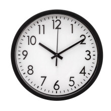 Contemporary Black Wall Clock | Round Wall Mounted Clock Office Hanging Clock | Wall Clocks For Living Room - 19.5cm