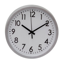 Contemporary Grey Wall Clock | Round Wall Mounted Clock Office Hanging Clock | Wall Clocks For Living Room - 19.5cm