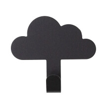 Black Metal Cloud Wall Hook | Self-Adhesive Mini Cloud Shaped Hooks For Walls | Children's Bedroom Nursery Decorative Wall Hooks - 7cm