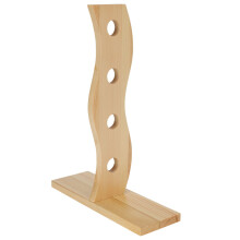 Pinewood 4 Bottle Free Standing Wine Rack | Table Top Wooden Wine Bottle Holder | Storage Rack for Wine Bottles - 40cm