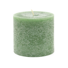Dark Green Unscented Pillar Candle | Church Pillar Candle Votive Lantern Block Candle | Decorative Chunky Pillar Candle - 10x9cm