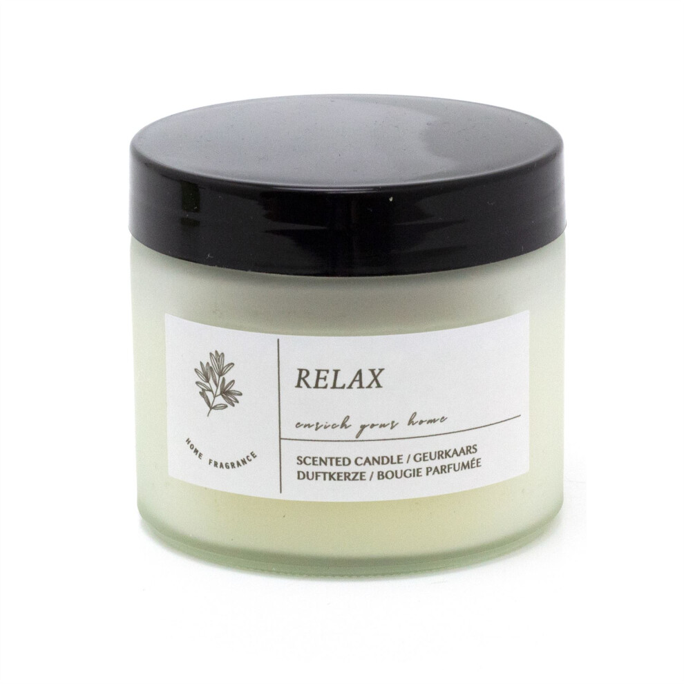 Relax - Scented Candle in Glass Jar | White Wax Aromatherapy Scented Candle | Glass Candle Holder with Fragrance Candle - Aroma Gift
