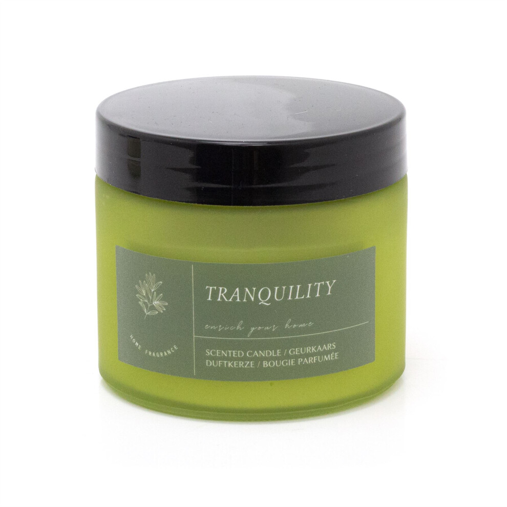 Tranquility - Scented Candle in Glass Jar | White Wax Aromatherapy Scented Candle | Glass Candle Holder with Fragrance Candle - Aroma Gift