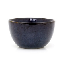 Blue Reactive Glaze Stoneware Bowl | Round Ceramic Kitchen Cereal Bowl Serving Bowl Pasta Bowl | Soup Bowl Serving Dish- 660ml