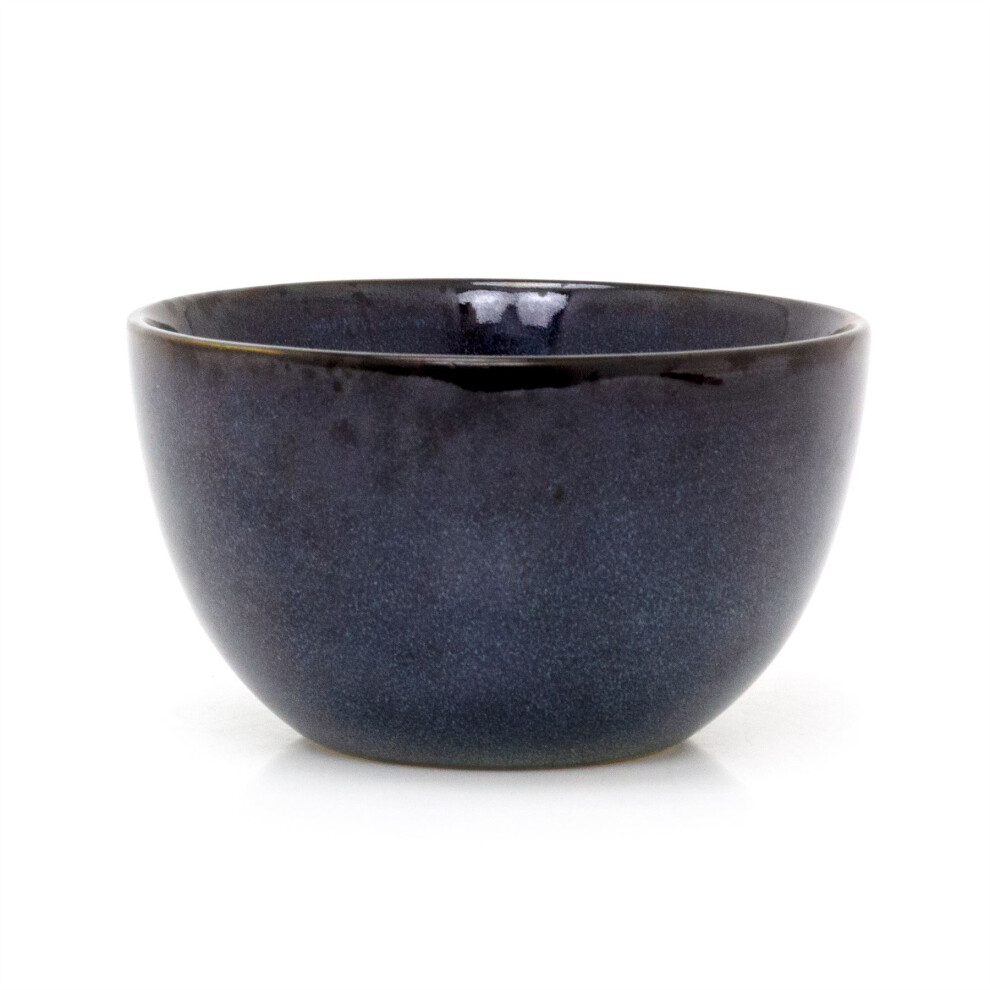 Blue Reactive Glaze Stoneware Bowl | Round Ceramic Kitchen Cereal Bowl Serving Bowl Pasta Bowl | Soup Bowl Serving Dish- 660ml