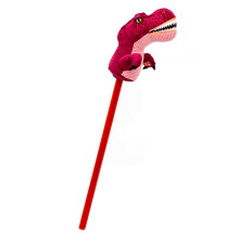 Red T-rex Dinosaur Hobby Horse With Sound | Kids Dinosaur Stick Horse With Roaring Sounds | Children's Plush Dino Riding Toy For Boys Girls - 80cm