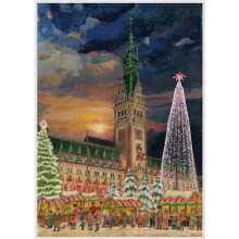 Christmas in Hamburg Christmas Advent Calendar | Christmas Advent Calendar Traditional Advent Calendar | Picture Advent Calendar Paper Advent Calendar