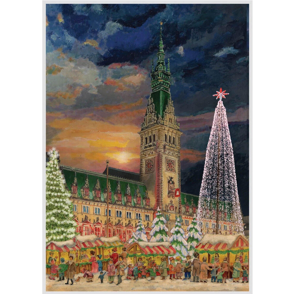 Carousel Christmas In Hamburg Christmas Advent Calendar | Christmas Advent Calendar Traditional Advent Calendar | Picture Advent Calendar Paper Advent Calendar