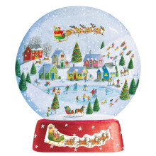 Pop-up 3D Snow Globe Christmas Advent Calendar | Winter Village Advent Calendar Picture Advent Calendar | Freestanding Advent Calendar - 32cm