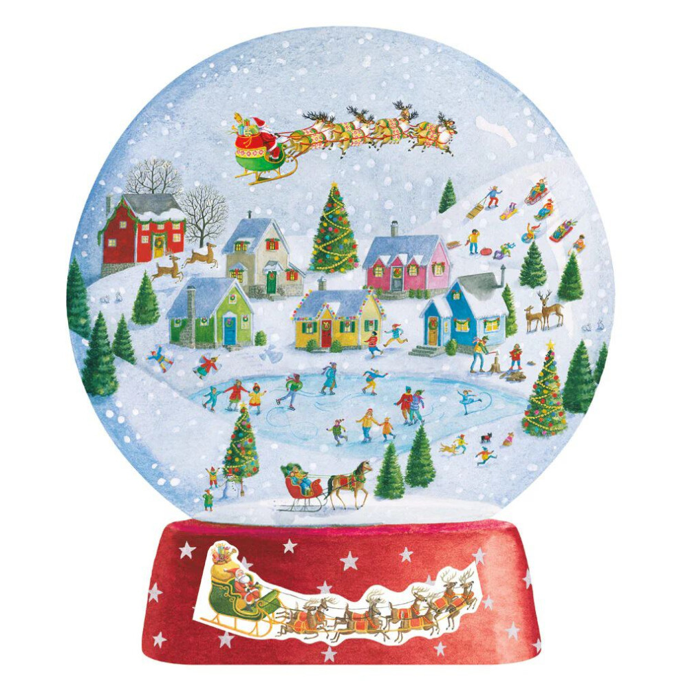 Carousel Pop-Up 3D Snow Globe Christmas Advent Calendar | Winter Village Advent Calendar Picture Advent Calendar | Freestanding Advent Calendar - 32Cm