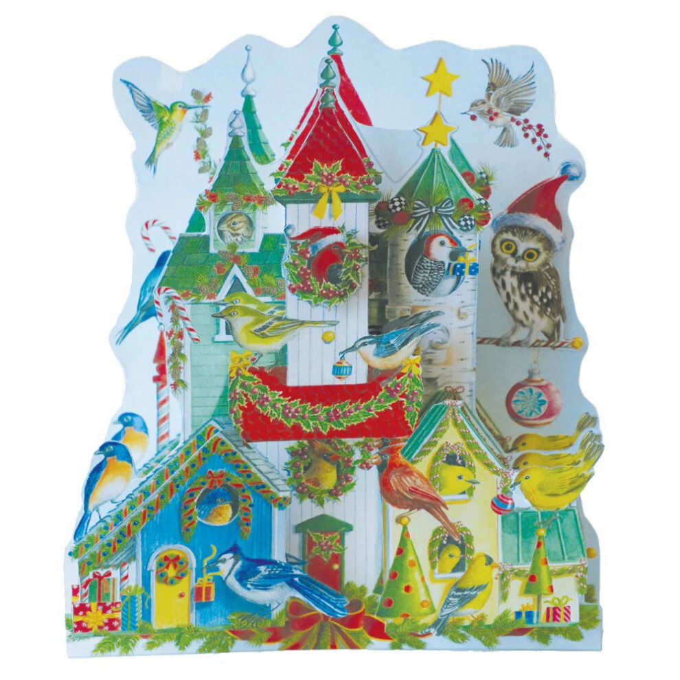 Carousel Pop-Up 3D Birdhouse Christmas Advent Calendar | Christmas Birdhouse Advent Calendar Picture Advent Calendar | Freestanding Advent Calendar