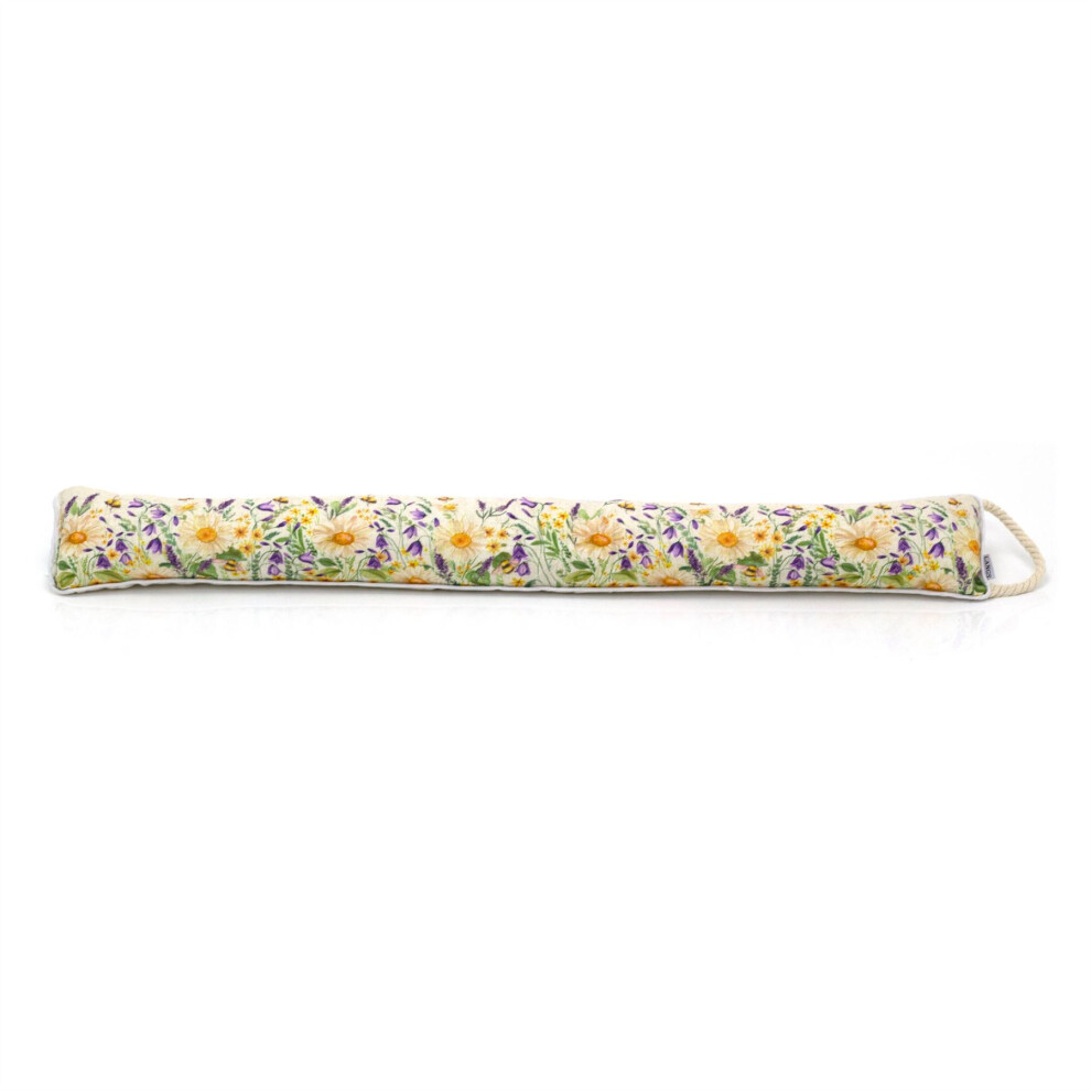Daisy & Lavender Draught Excluder | Floral Bee Draught Excluder For Doors Door Draught Cushion | Meadow Fabric Draft Excluder Door Cushion - 94cm