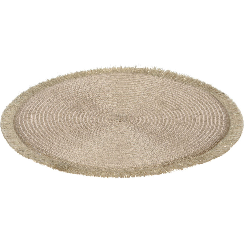Champagne Gold Placemat | Round Woven Gold Shimmer Table Placemat | Kitchen Dining Table Place Mat - 35cm