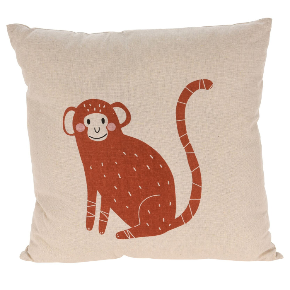 Carousel Children's Safari Animal Cushion Fabric Filled Sofa Cushion | Kids Jungle Animal Cushion Plush Novelty Bed Cushion | Scatter Cushion For Kids- Monkey