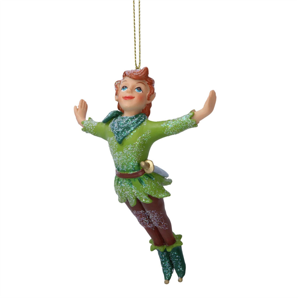 Peter Pan Christmas Bauble | Resin Peter Pan Christmas Tree Bauble Christmas Tree Hanging Ornament | Hanging Decoration for Christmas Tree - 11cm
