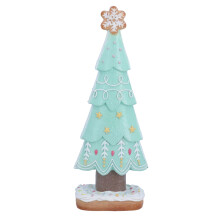 Gingerbread Christmas Tree Ornament | Iced Pastel Green Resin Gingerbread Tree Decoration | Festive Gingerbread Christmas Tree - 32cm