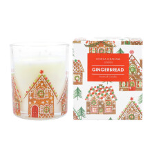 Gingerbread House Christmas Candle | Gingerbread Scented Candle and Holder | Glass Candle Pot With Fragrance Candle - 7cm