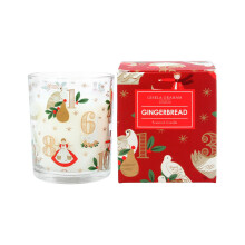 12 Days Of Christmas Candle | Gingerbread Scented Candle and Holder | Glass Candle Pot With Fragrance Candle - 7cm
