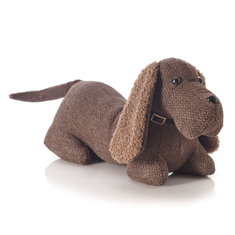 Max the Boucle Long Eared Dog Doorstop | Novelty Decorative Fabric Animal Door Stop | Dog Shaped Door Stopper 1.5kg - 38cm