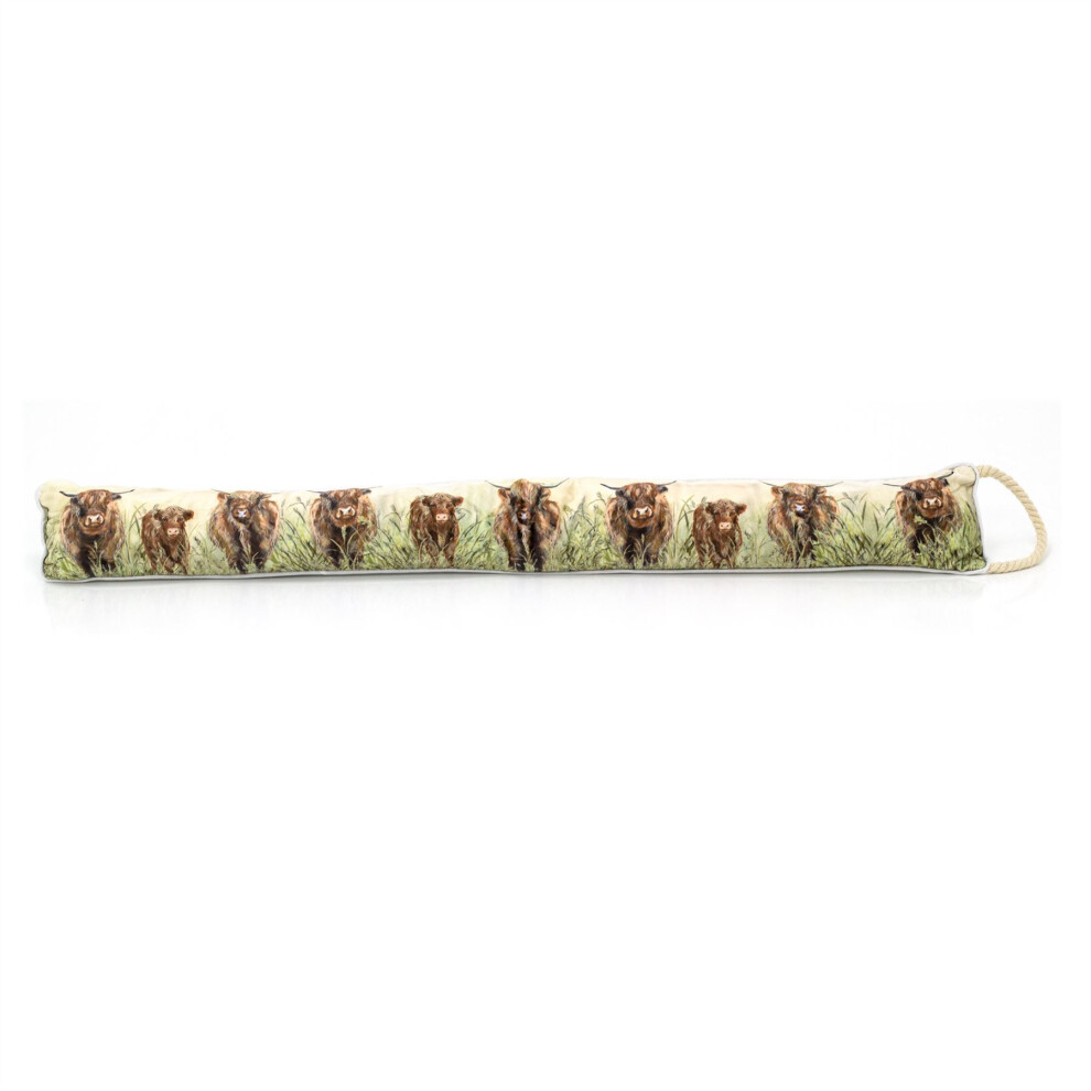 The Highland Herd Cow Door Draught Excluder | Velour Fabric Cushion for Draft Protection | Draft Excluder Animal Draught Excluder - 94cm
