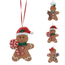 Gingerbread Cookie Christmas Bauble | Gingerbread Christmas Tree Ornament | Hanging Decoration for Christmas Tree -10cm ~ Design Varies One Supplied